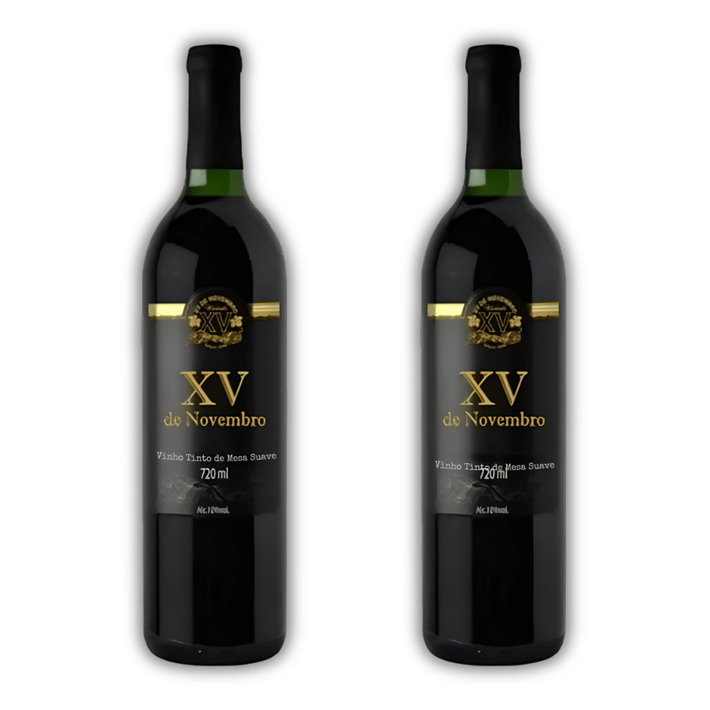 Kit 2 Unidades Vinho Tinto Bordô Suave 720ml XV Novembro São Roque
