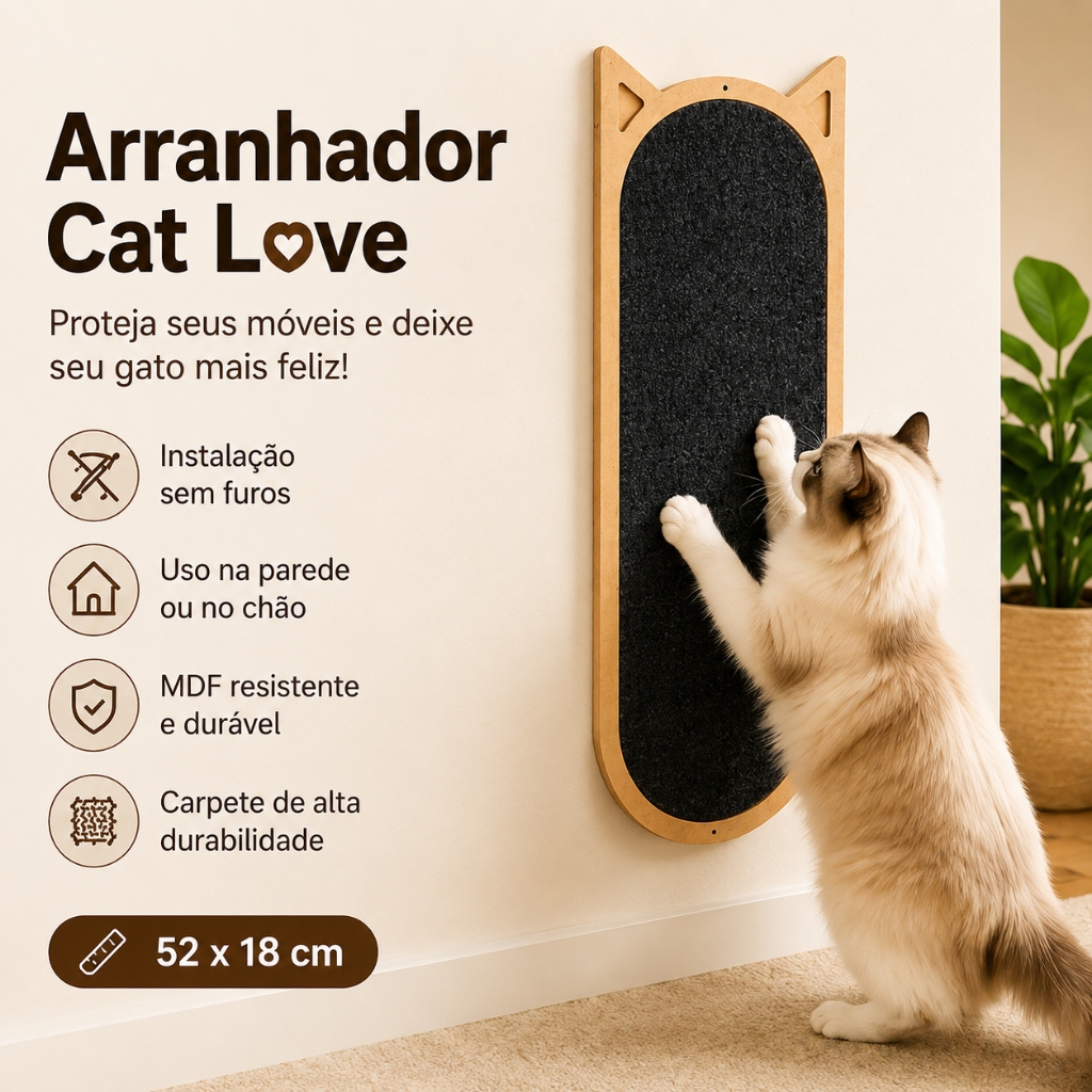 Arranhador Para Gatos Grande Adesivo de Parede com Sisal Carpete Gatificação Playground Barato