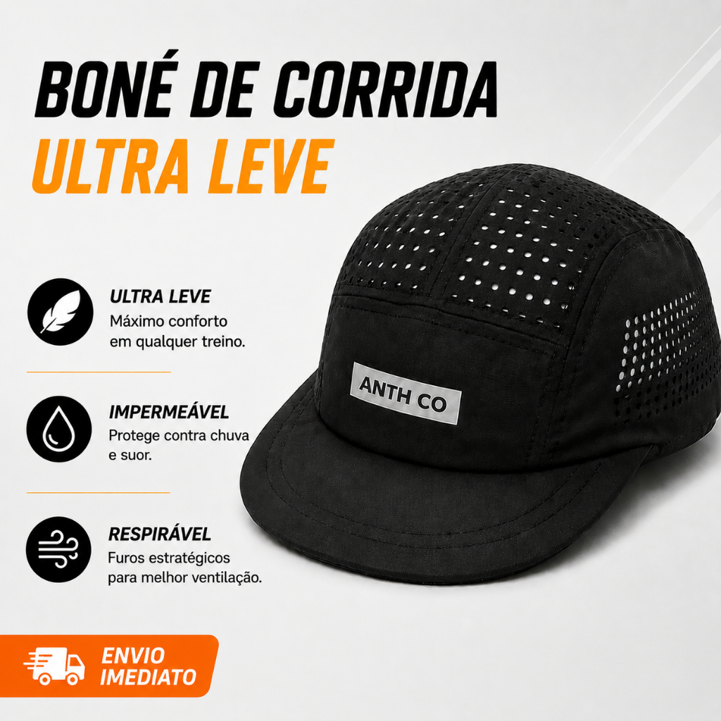 Boné original Anth CO Corrida acessório impermeavel Respirável esporte fitness