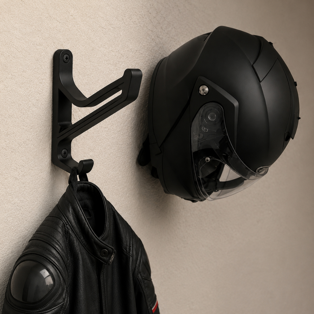 Suportes Capacete Kit Com 2 Altamente Resistente e Elegante Acompanha Instalação Buchas e Parafusos
