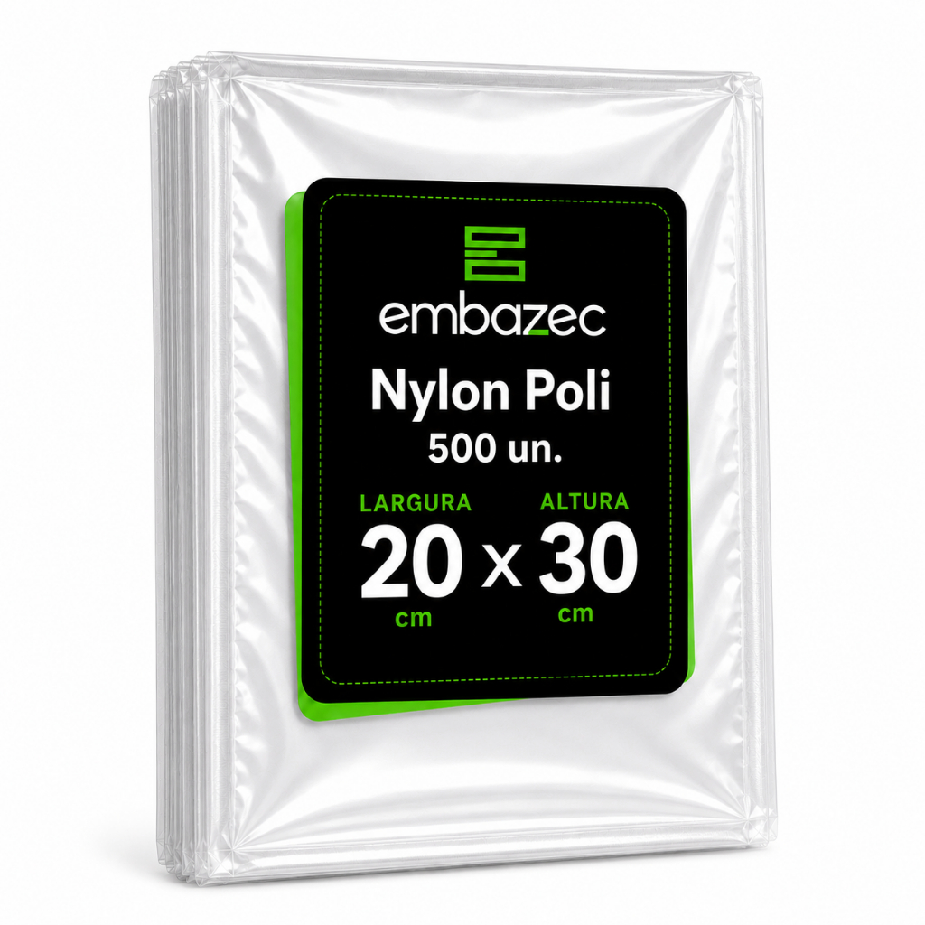 Embalagem Lisa A Vácuo 20x30cm 500 Un Nylon Poli BPA Free Uso Profissional com Alta Resistência