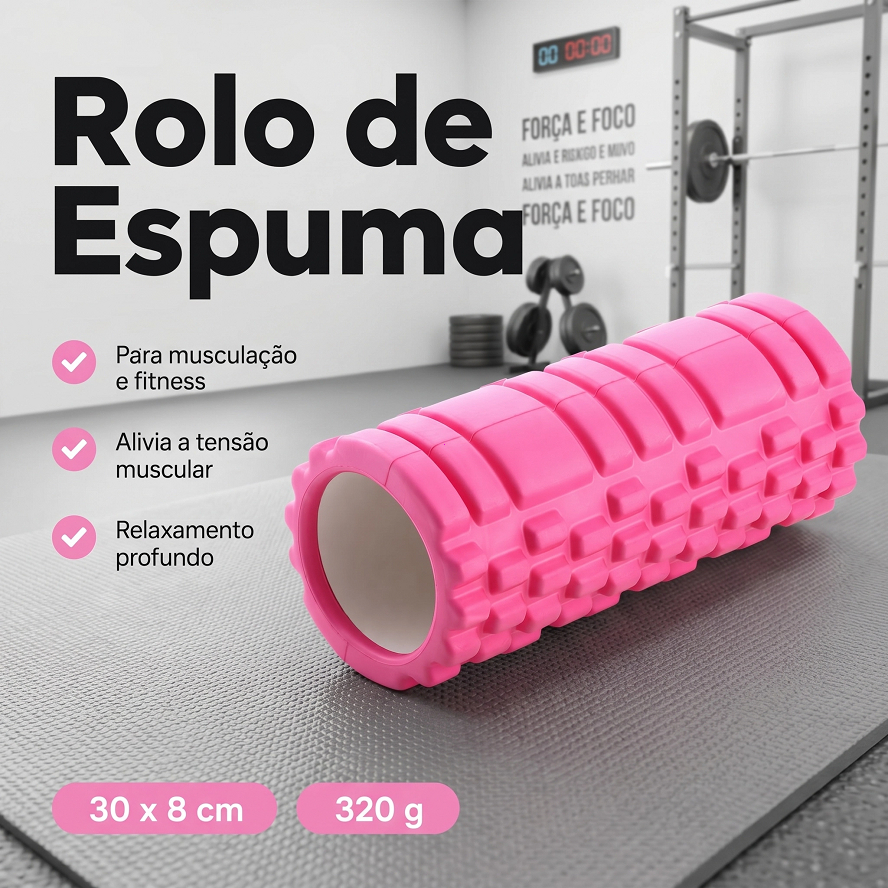 Rolo de Massagem Lorben Foam Roller Liberação Miofascial Crossfit Yoga Pilates Espuma Essencial Para Treino