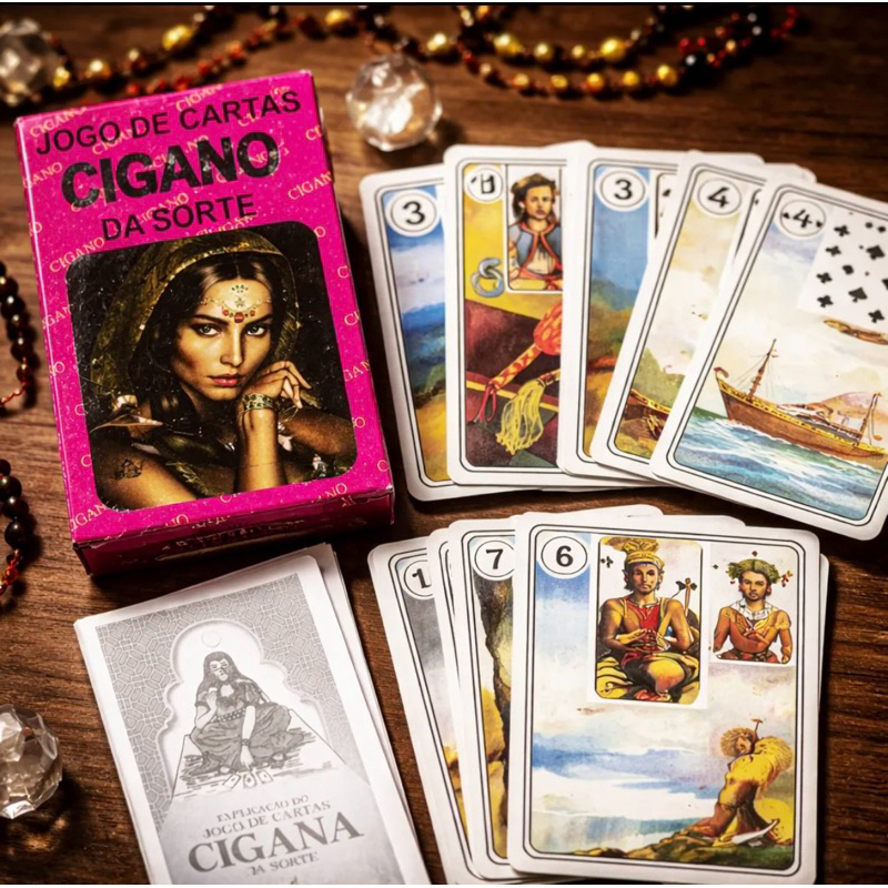 Tarot Cigano Lenormand com 36 Cartas é Manual Explicativo Cartomancia
