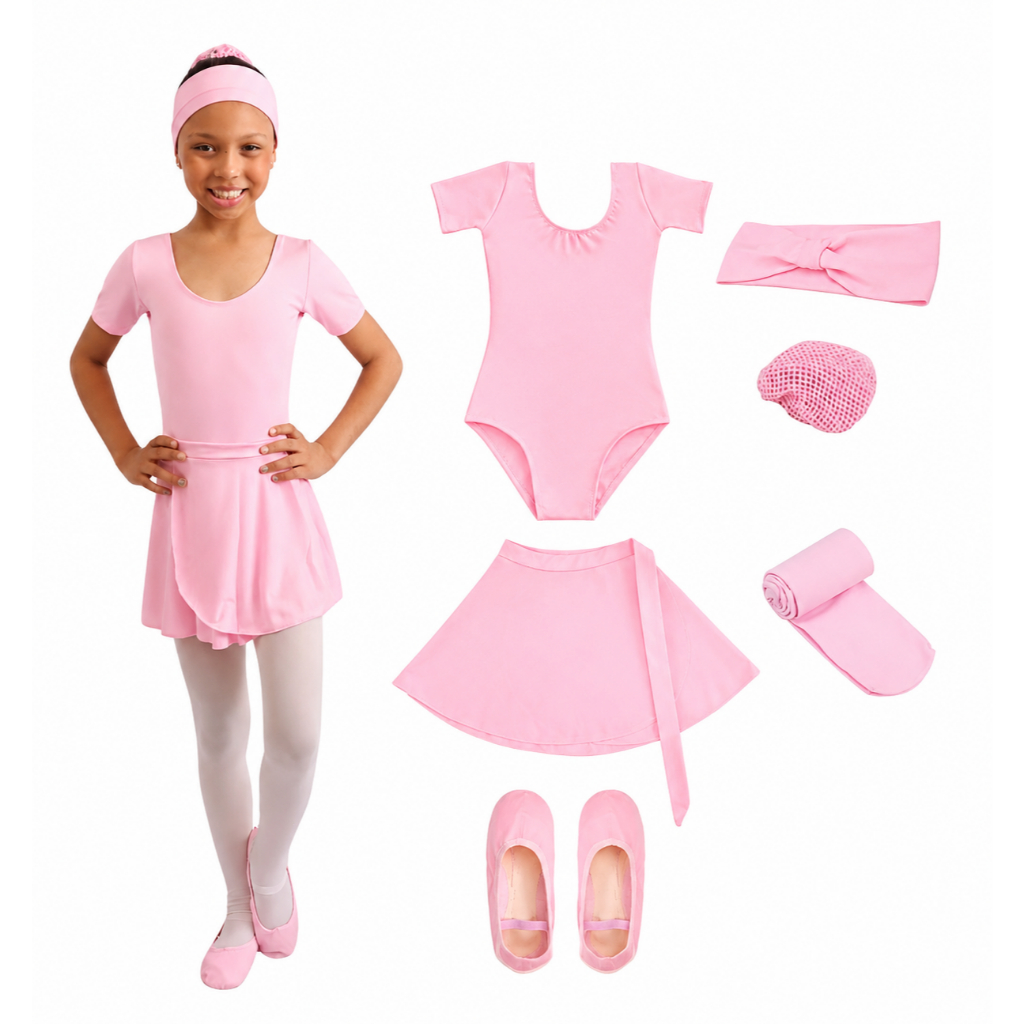 Kit Roupa De Ballet 6 Itens Infantil C/ Collant Meia Manga LEIA A DESCRIÇÃO DO ANÚNCIO