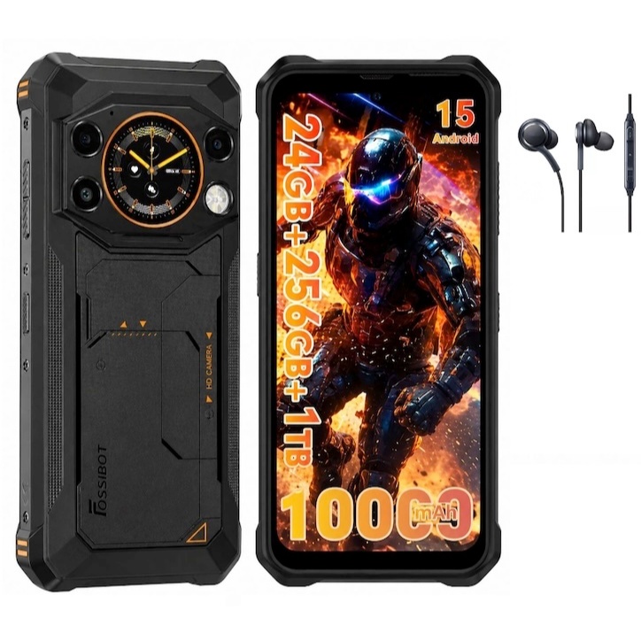 Uranyx Fossibot F117 256 Gb Memoria 24 Gb Ram Tela Traseira Android 15 Resistente