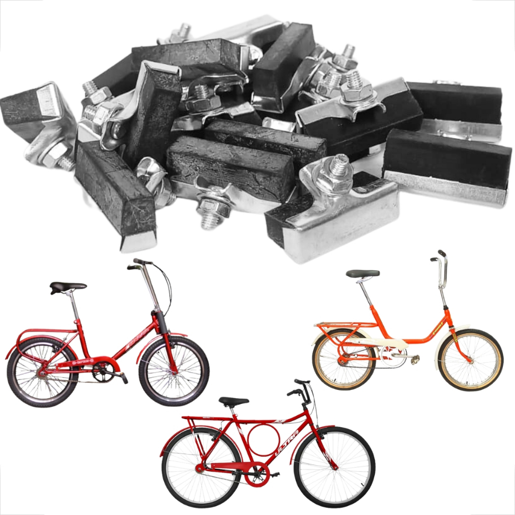 10 Pares Sapata Freio Bicicleta Antiga Varão Sueco Caneta MONARK CALOI Barra Forte Barra Circular