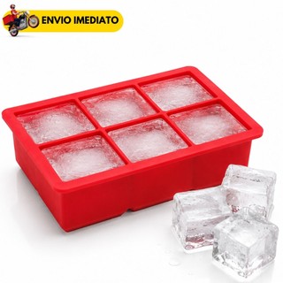Forma de Gelo Silicone 6 Cubos Cavidades Grandes Molde Flexível Para Whisky Drinks Bebidas Geladas