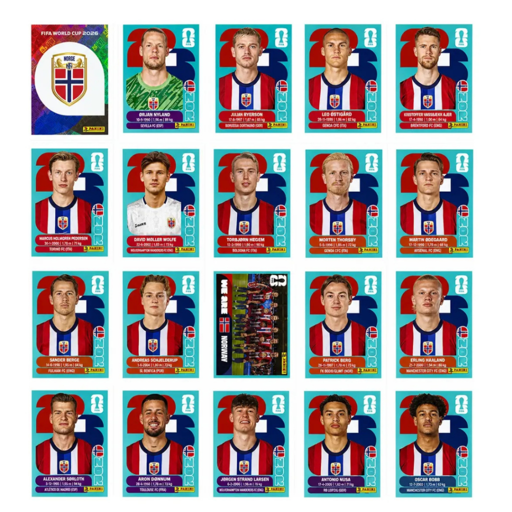 Figurinha Seleção Noruega Avulso Álbum Copa Mundo 2026 - NOR - Original