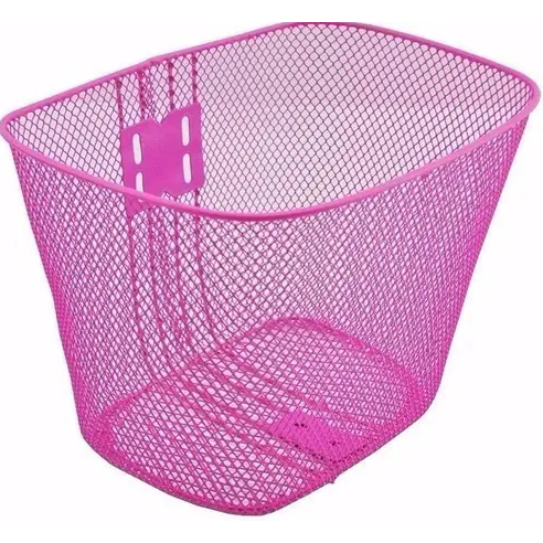 Cestão Bicicleta Aro 26 Rosa em Aço com Haste 31x23x20cm Reforçado