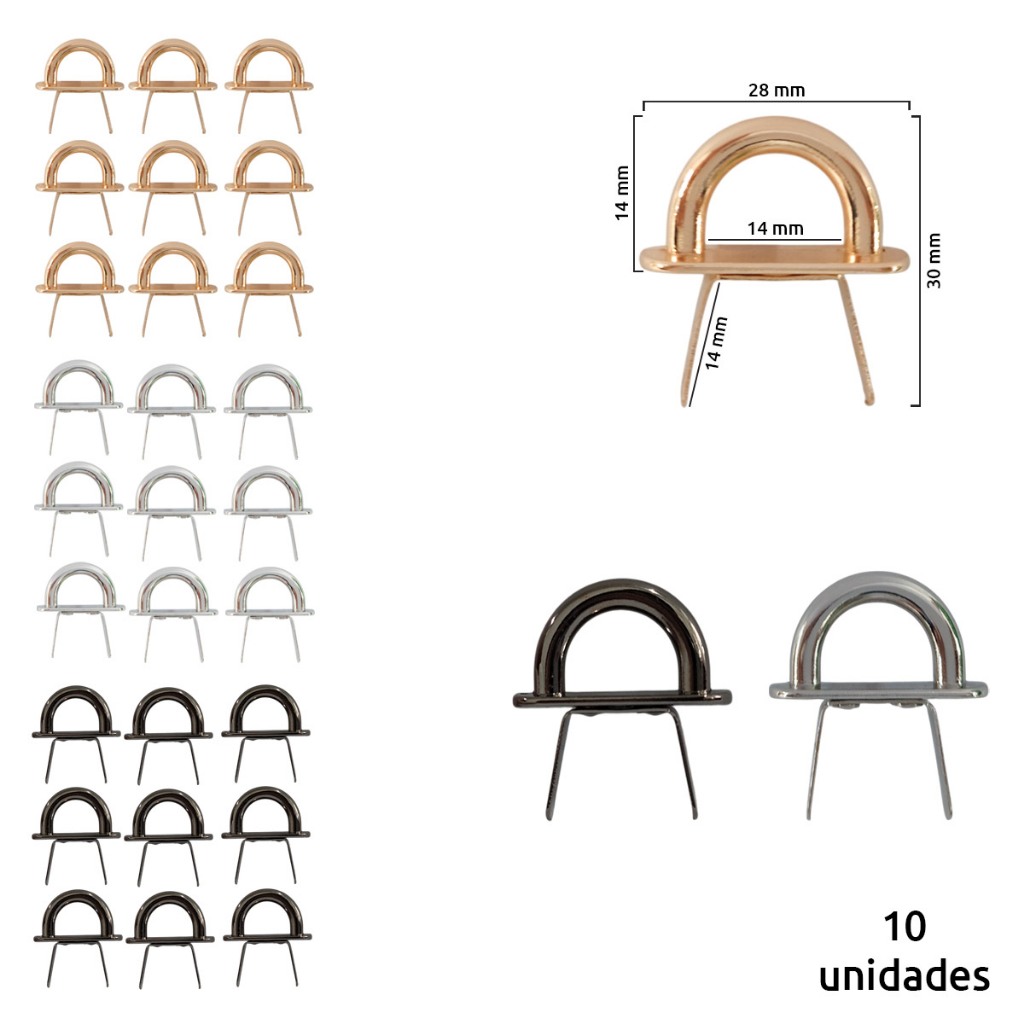 Porta alça de metal 14mm GX-047 com 10 unidades