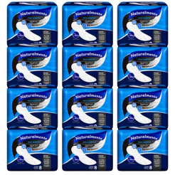 Absorvente Sem Abas Noturno Kit com 12 Pacotes com 8 Unidades Naturalmente Max Conforto e Proteção
