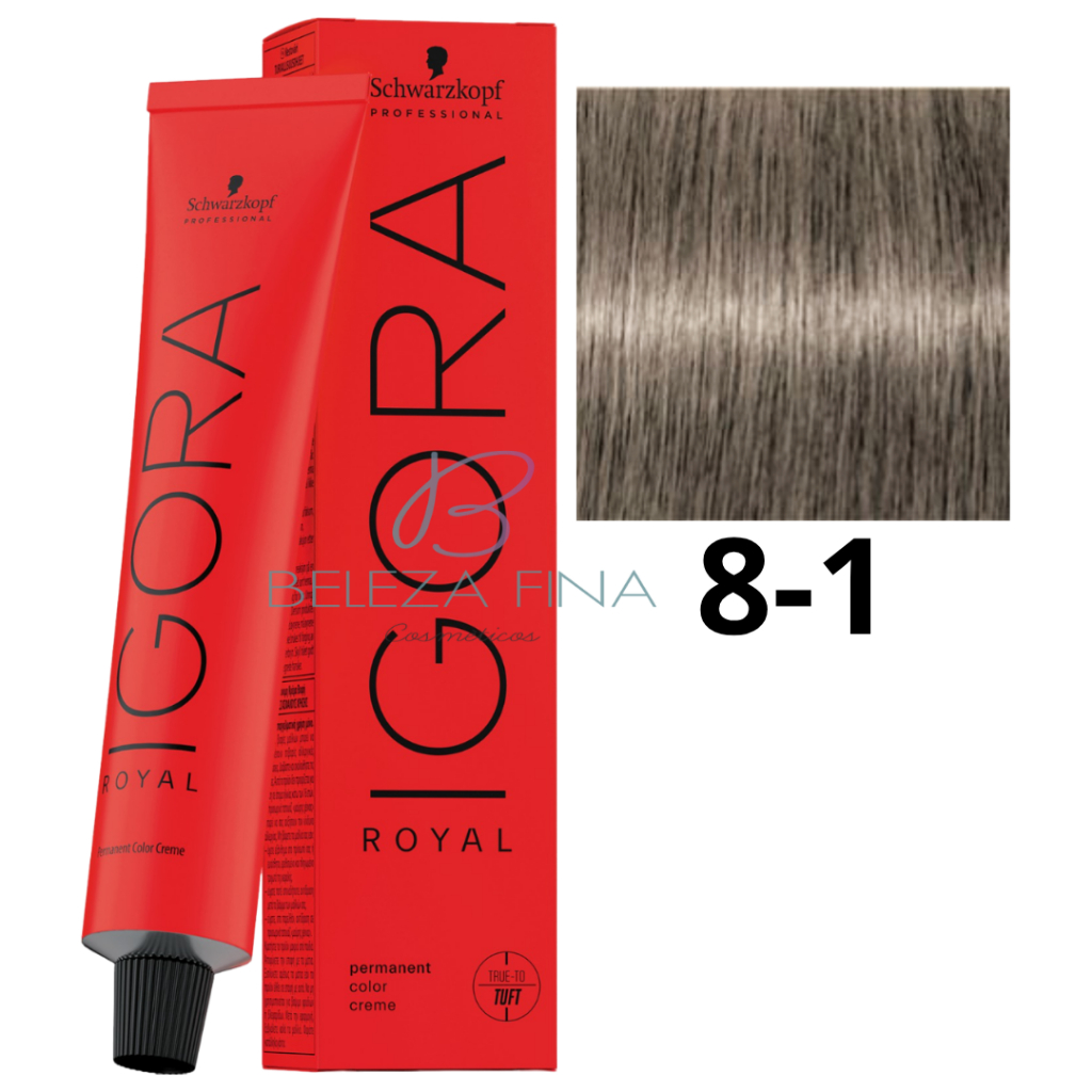 Coloração Schwarzkopf Igora Royal Tintura 8-1 60g LOURO CLARO CINZA