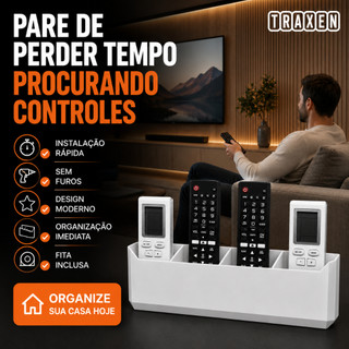 Suporte De Parede Porta 4 Controles Remoto Ar Tv ventilador Universal Traxen