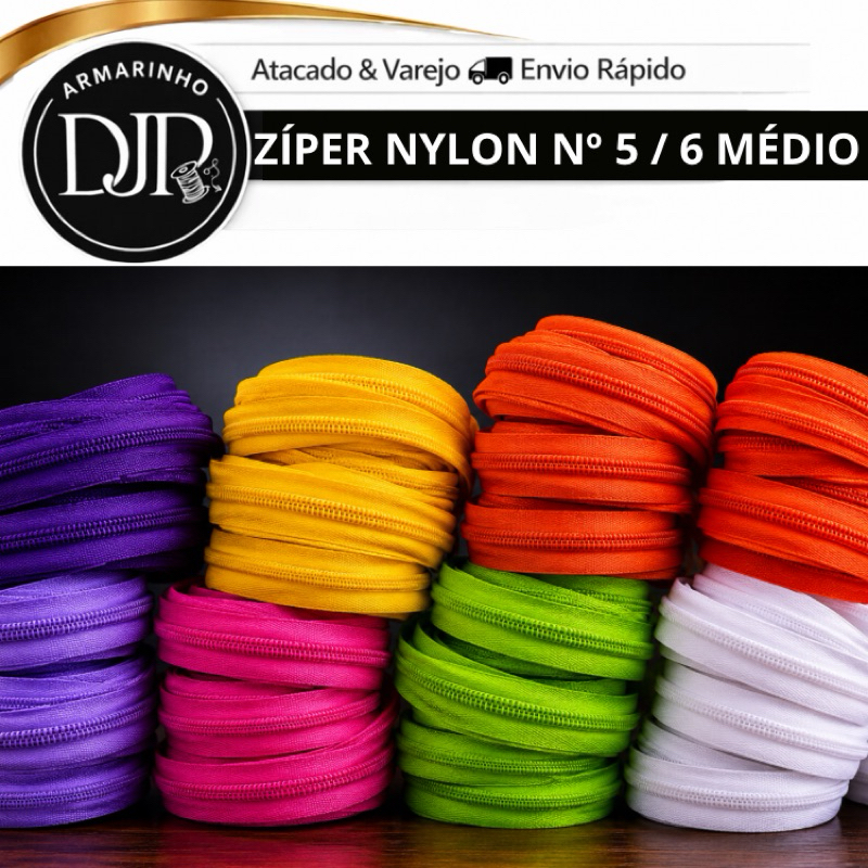 Zíper Nylon N 5 e N 6 Coloridos