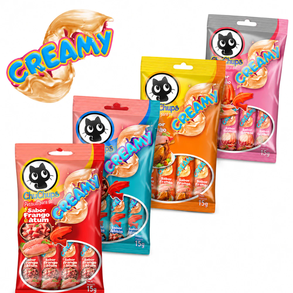 QUEIMA DE ESTOQUE - Petisco Gatex Chuchups Sabores Pacote 04 Unidades