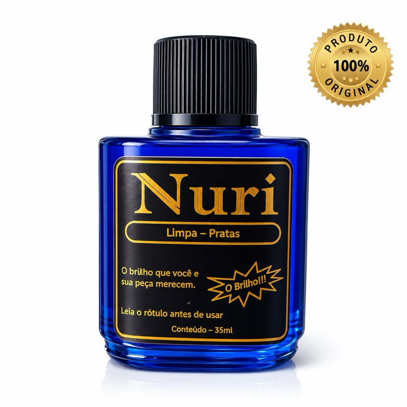 Limpa Prata “ORIGINAL” NURI 35ml - Liquido Para Limpar Pratas