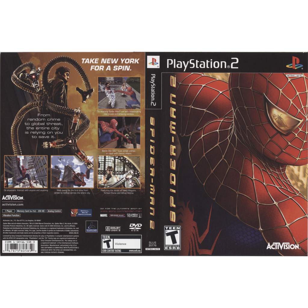 Spider-Man 2 - Jogo para PS2 em DVD