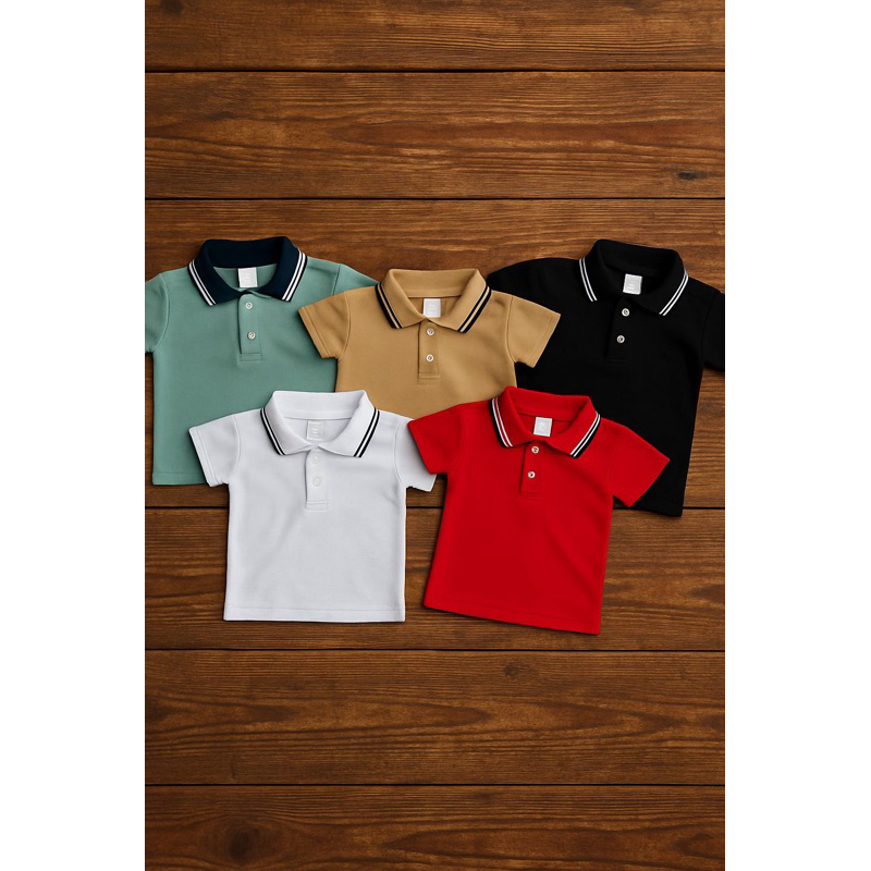 BLUSA POLO MASCULINA INFANTIL LISA BEBÊ JUVENIL