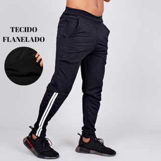 Calça Esportiva Masculina Com Bolsos Laterais Regulagem na Cintura Roupa de Academia