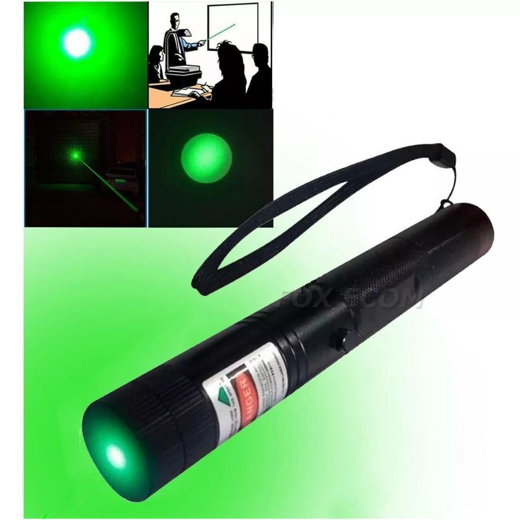 Caneta Laser Laser Pointer Verde com Bateria Recarregável com Chave de Segurança