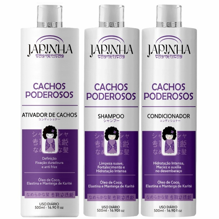Kit Ativador + Shampoo e Condicionador | 👩🏽‍🦱 Cachos Poderosos | Japinha ⛩️