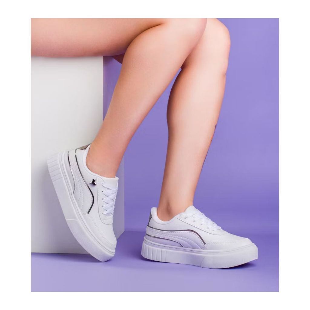 Tênis Plataforma Feminino Casual Tênis Feminino Casual Branco Lançamento Macio Conofortável