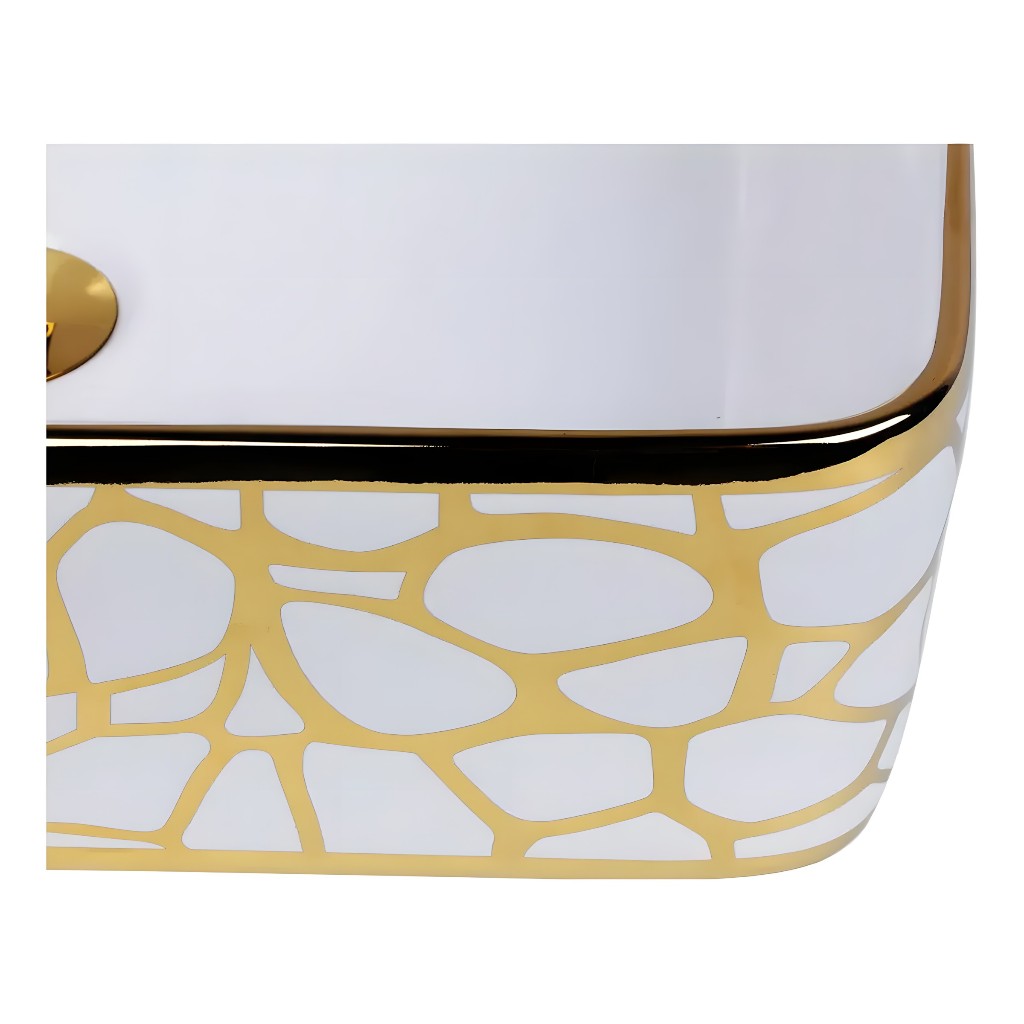 Cuba Pia Louca Ceramica Apoio Banheiro 49 x 38cm Luxo Gold · foto 2