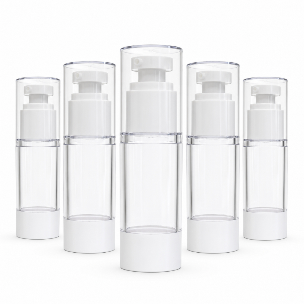 Kit 5 Frasco Airless 30ml Válvula Pump - Para Cremes, Séruns, Artesanais, Personalizados