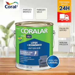 Tinta Latex Economica Coralar Paredex Secagem Rapida 3,6 Litros Coral Cores Parede áreas internas