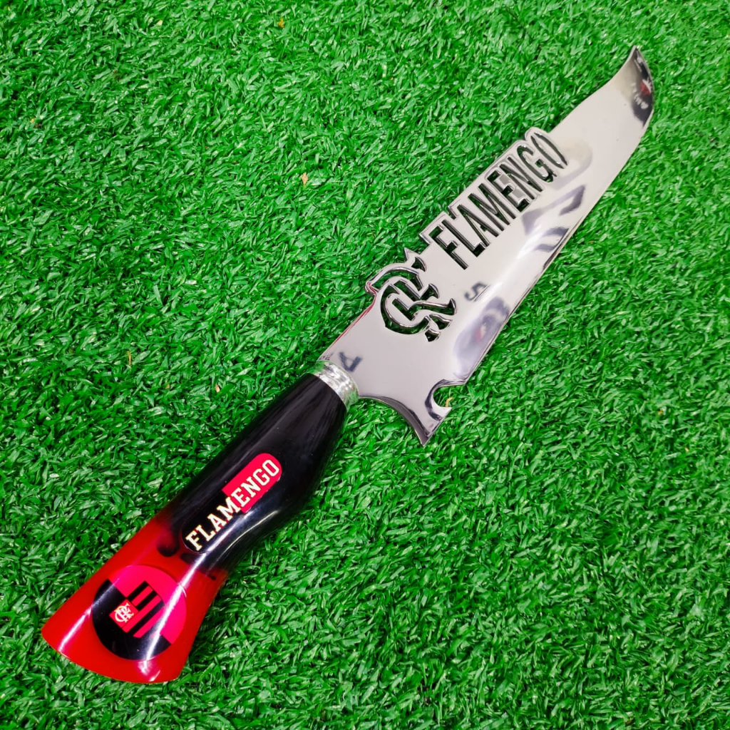 Faca Premium de Churrasco Artesanal Aço Inox 10 Polegadas - Flamengo Campeão