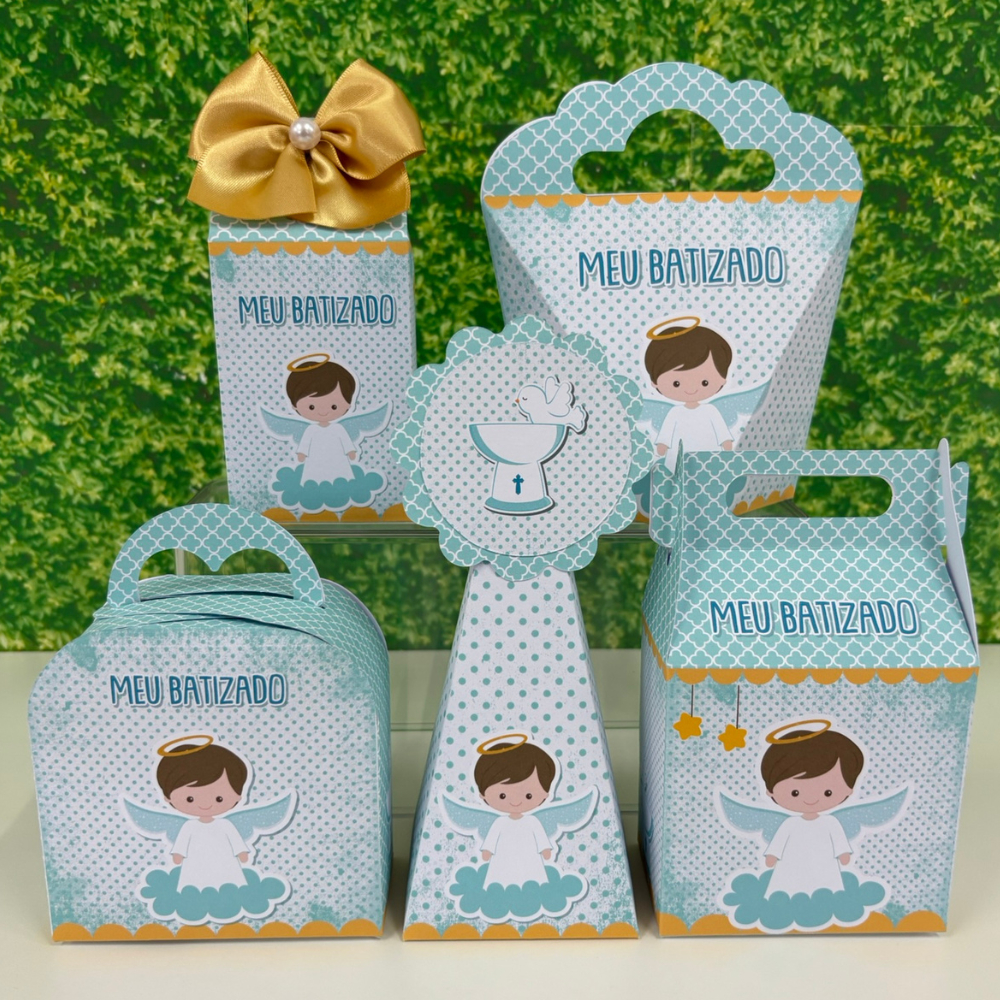 Kit Personalizados Batizado | Caixinhas Lembrancinhas para Batizado Decoração Festa