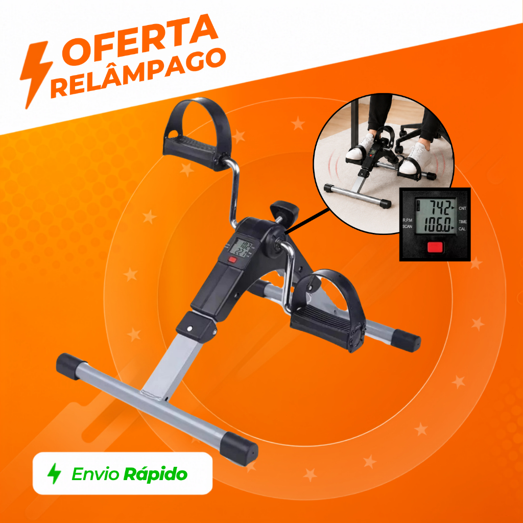 Mini Bicicleta Ergométrica Digital Dobrável Fitness Pedalinho - Polex Full Training - Reabilitação Fisioterapia
