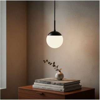 Luminária pendente de Teto Jabuticaba Com Globo Vidro Fosco 12cm Para Sala de jantar Quarto e Cama e cabeceira cozinha