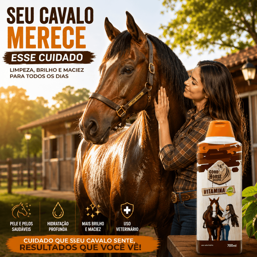 Shampoo Good Horse Vitamina A 700ml Brilho Pelagem Cavalo