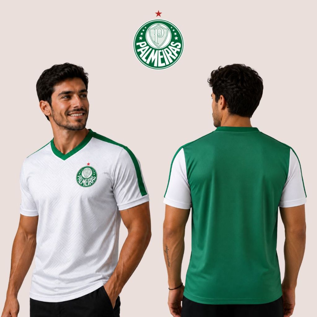 Camiseta Masculina Palmeiras Casual Inspirada No Futebol Com Visual Moderno e Confortável