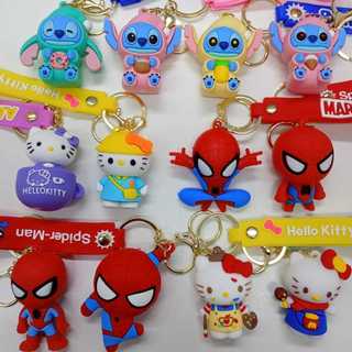 Kit Chaveiro Lembrancinha de Aniversário 5 10 15 Unidades Festa Infantil Homem Aranha Stitch Capivara Hello Kitty