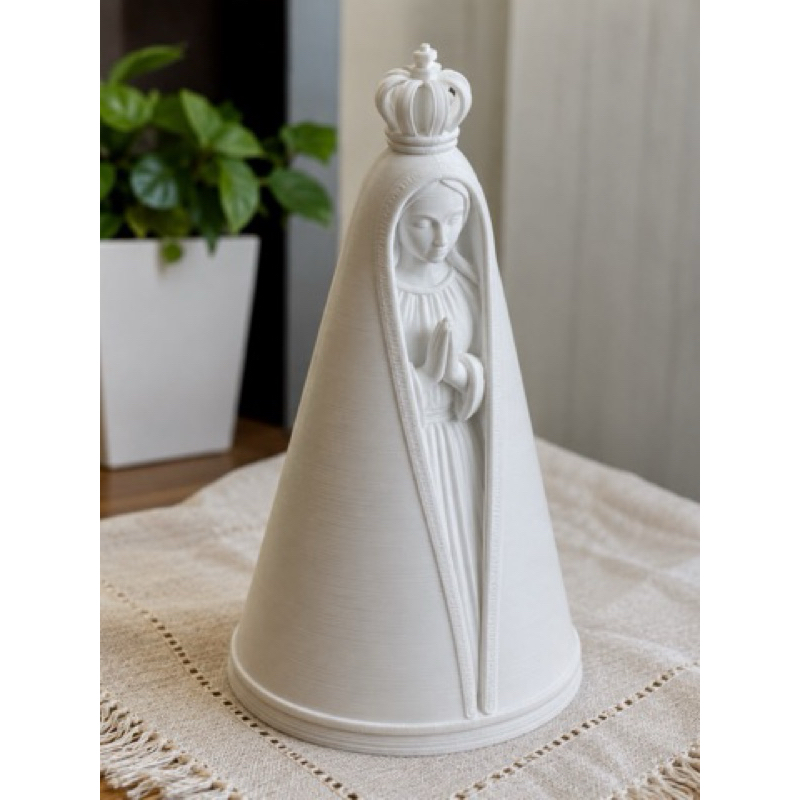 Escultura Nossa Senhora Aparecida em PLA Decoração Religiosa Impressão 3D