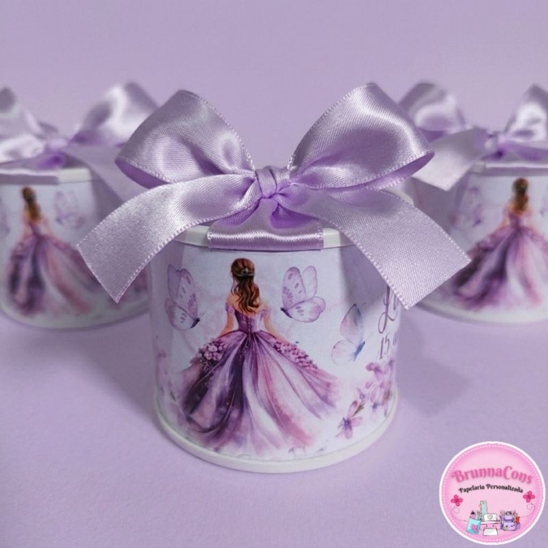 Tubolatas 5x6 Personalizadas 15 ANOS LILÁS- Lembrancinha Maternidade/Aniversário/Festa Infantil - DIVERSOS TEMAS