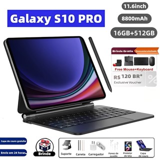 【Teclado e mouse gratuitos】Tablet Galaxy S10 Pro de 11,6 polegadas, 16 GB + 512 GB, bateria de 8.800 mAh, 5G, Android 15