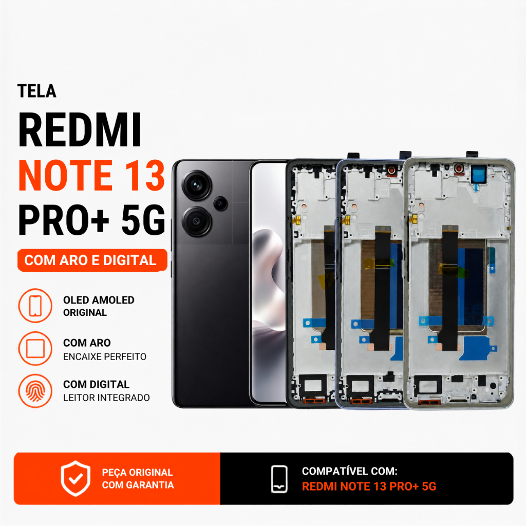 Tela Redmi Note 13 Pro Plus 5G Display Oled Amoled Original Com Aro Moldura Com 