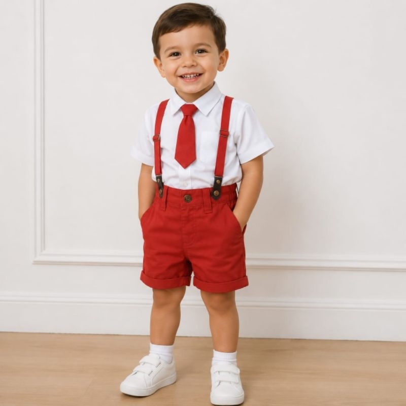 Conjunto Suspensório Masculino infantil Festa Aniversário Formatura Casamento Social