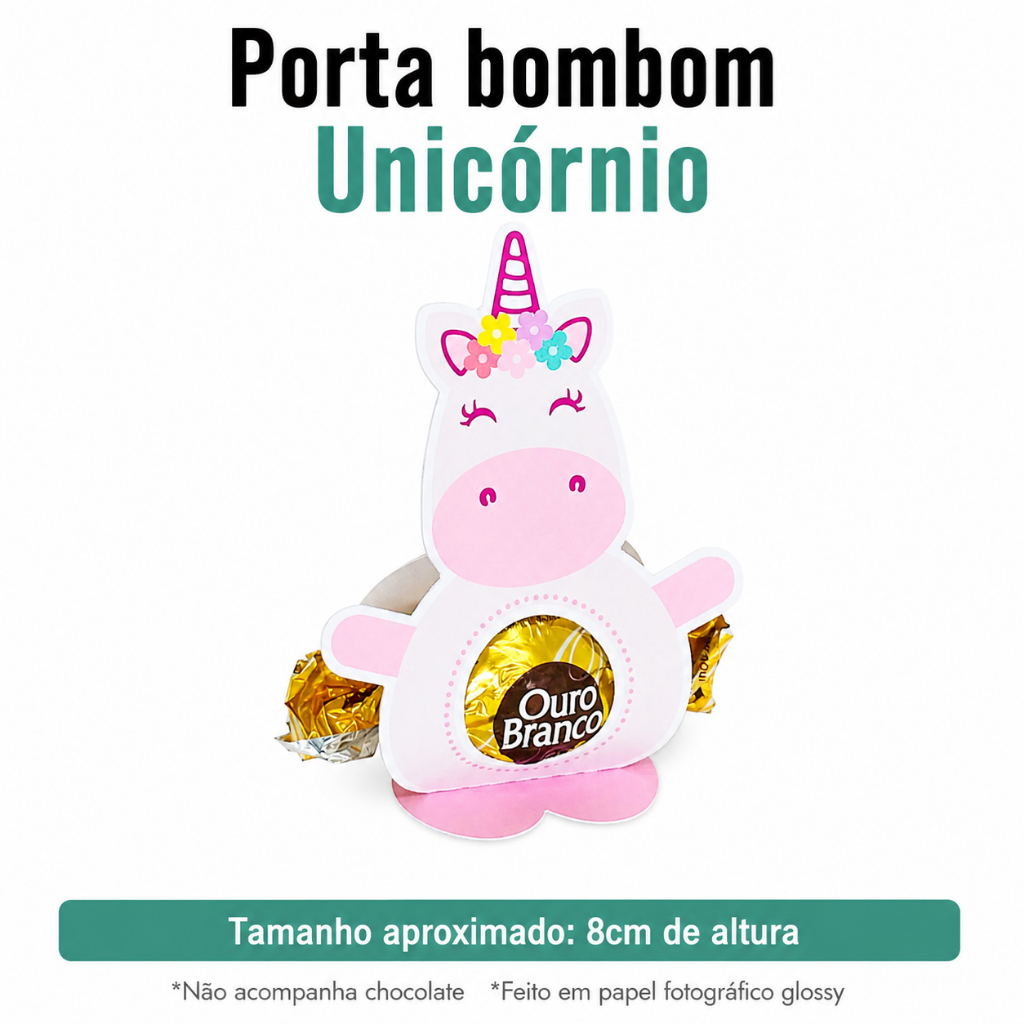 Porta Bombom Caixa Caixinha Lembrancinha Personalizados Festa Aniversário unicórnio unicornio