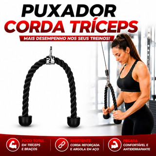 Puxador Tríceps Corda Crossover Profissional Academia Musculação Treino em Casa Reforçada Bíceps