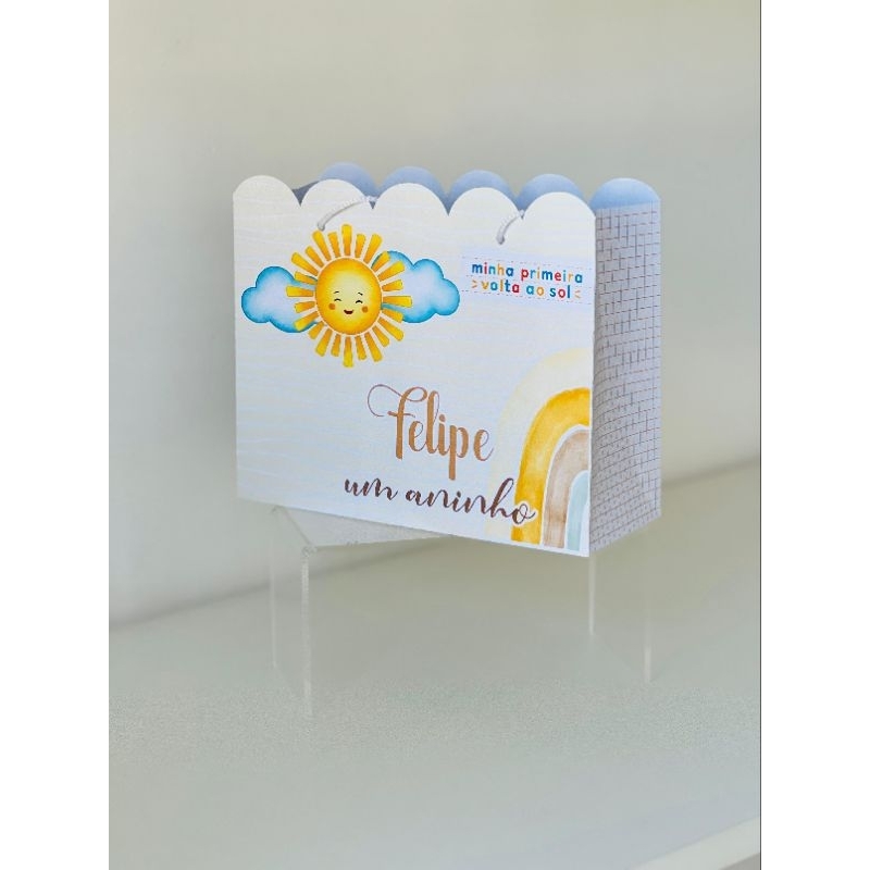 Sacolinha JA PRONTA personalizada primeira volta ao sol/ Lembrancinha para festa/ Aniversário/ Mimos