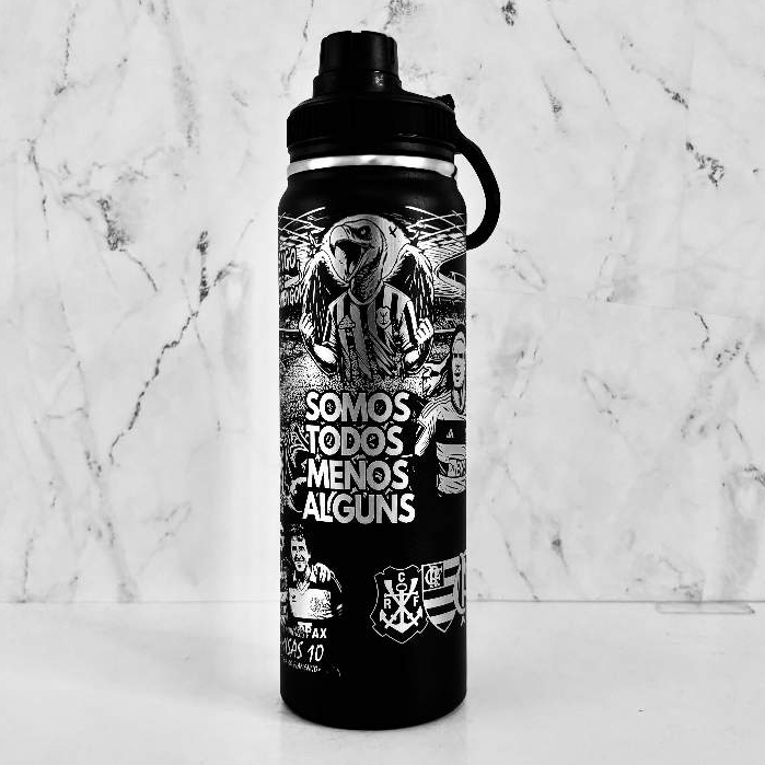 Garrafa Térmica de água Inox Personalizada do Fl Mengão gravação a Laser 360°