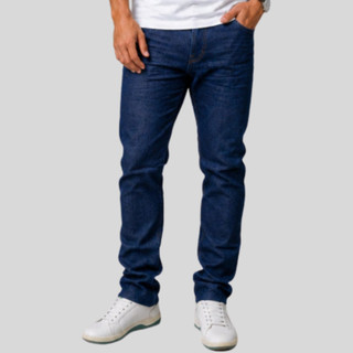 Calça Masculina Jeans Casual Azul Escuro Trabalho com Elastano | Original Premium - Dia dos Pais