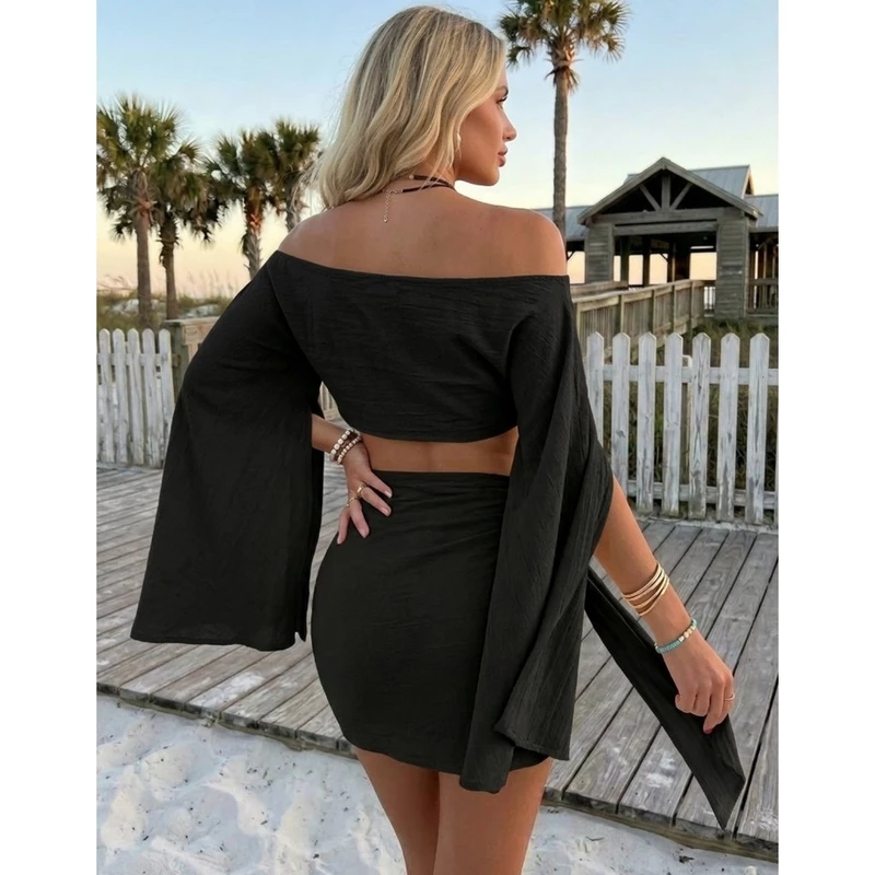 Conjunto de Saída de Praia Feminino com Saia — foto 5