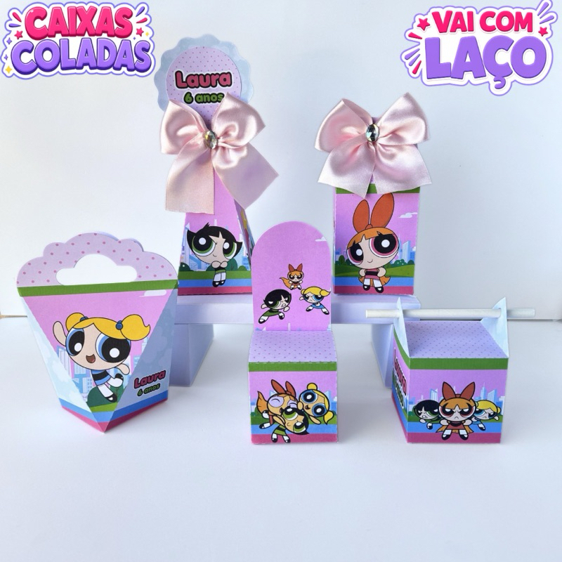 Kit Caixas As Meninas Super Poderosas Personalizados/Lembrancinha de Festa/Aniversário/Lembrancinha Festa Infantil