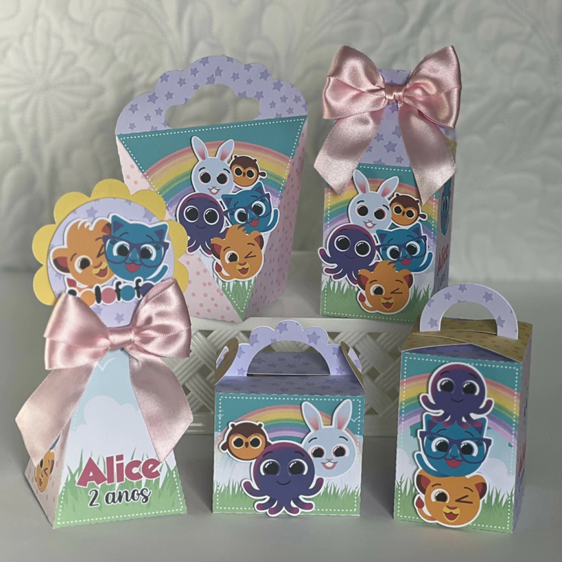 KIT FESTA Bolofofo Rosa menina  Personalizado pegue e Monte Lembrancinhas - Aniversário - Caixinha Personalizadas
