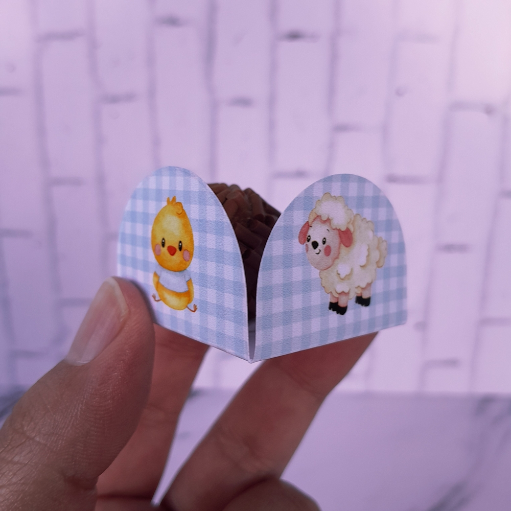 Forminhas para Docinhos Brigadeiro Doce Lembrancinhas Aniversário Fazendinha Azul Fazenda